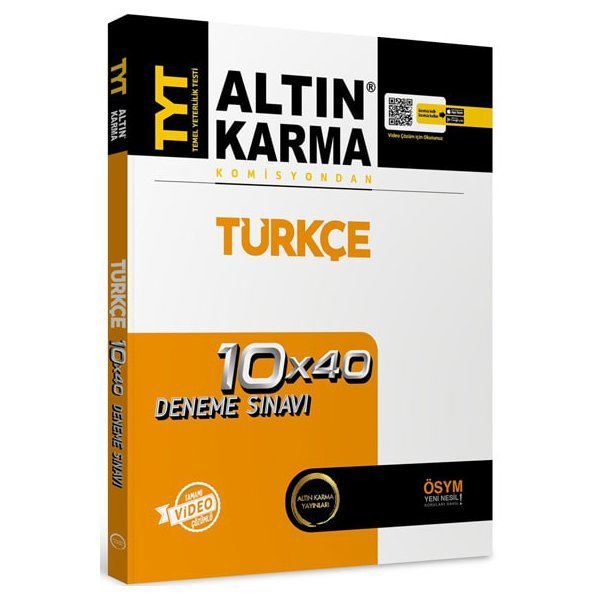 Altın Karma TYT Türkçe Tamamı Video Çözümlü 10x40 Deneme Sınavı
