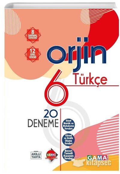 GAMA 6.SINIF ORJİN TÜRKÇE DESTEK SORU BANKASI + 20 DENEME (2 KİTAP)