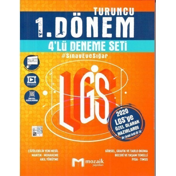 Mozaik Yayınları LGS 1. Dönem Turuncu 4 lü Deneme Seti