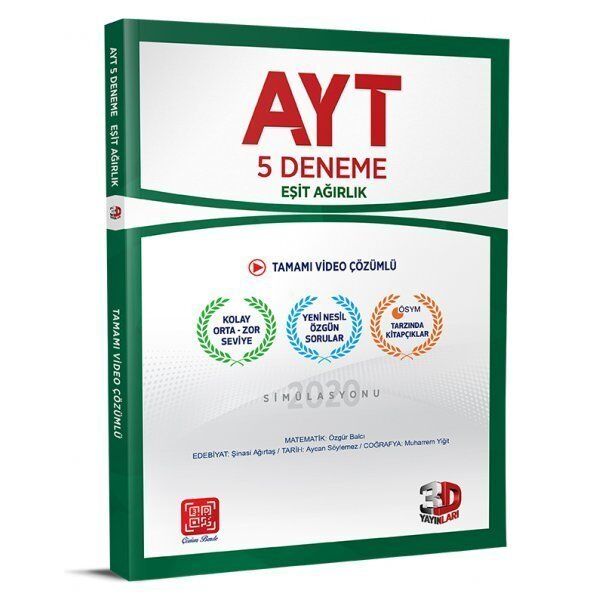Çözüm 3D 2021 Yks Ayt Eşit Ağırlık 5 Deneme Video Çözümlü Çözüm 3D Yayınları