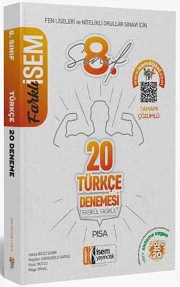 İsem Yayınları 8. Sınıf LGS Türkçe Farklı İsem 20 li Sarmal Deneme