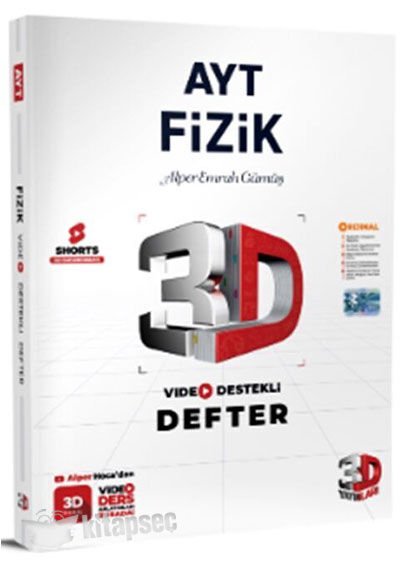 3D AYT FİZİK VİDEO DESTEKLİ DEFTER