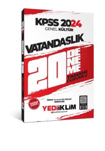 YEDİİKLİM KPSS Genel Kültür Vatandaşlık Tamamı Çözümlü 20 Deneme