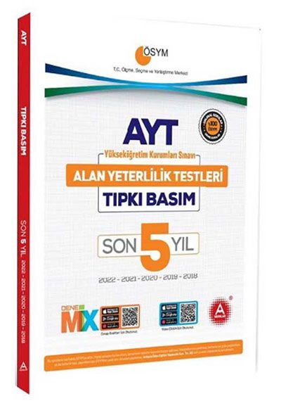 A YAYINLARI 2022 2021 2020 2019 2018 AYT TIPKI BASIM DENEME PAKETİ