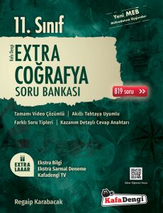 Kafa Dengi Yayınları 11.Sınıf Extra Coğrafya Soru Kitabı (Tümü Video Çözümlü) 216 Sayfa