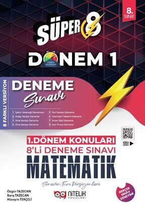 Nitelik 8.Sınıf 1.Dönem Süper Matematik 8'Li Deneme Sınavı