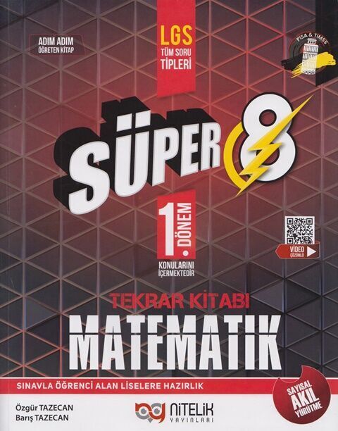 Nitelik 8.Sınıf 1.Dönem Süper Matematik Soru Tekrar Kitabı