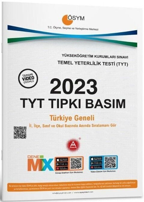A YAYINLARI TYT 2023 TIPKI BASIM DENEME