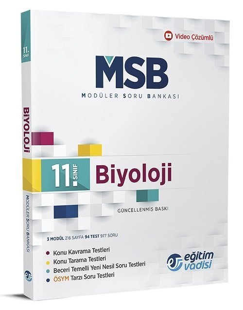 EĞİTİM VADİSİ 11.SINIF MODÜLER SORU BANKASI BIYOLOJI