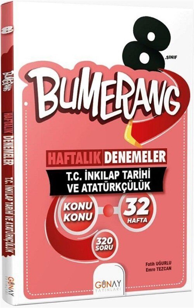 Günay 8. Sınıf Bumerang 32 Haftalık T.C. İnkılap Tarihi Ve Atatürkçülük Denemeleri