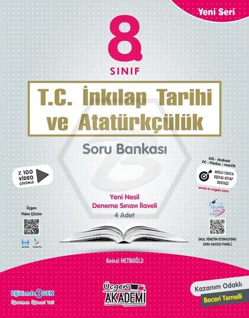 ÜÇGEN 8.SINIF YENİ SERİ T.C. İNKILAP TARİHİ VE ATATÜRKÇÜLÜK - SORU BANKASI + 4 DENEME SINA